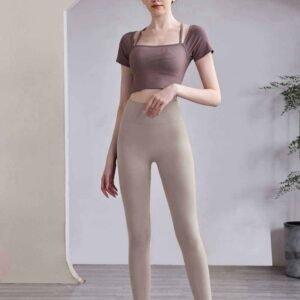 بنطال يوغا بخصر مرتفع باللون الأخضر RUXI eg739