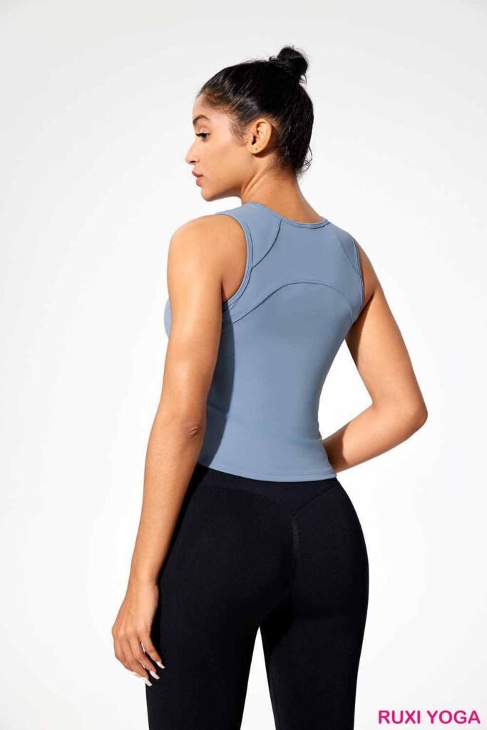 شورت رياضي بخصر مرتفع مع جيوب RUXI eg3060