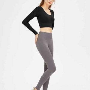 طقم حمالة صدر رياضية بدون درزات وبنطلون ضيق للتمرين RUXI