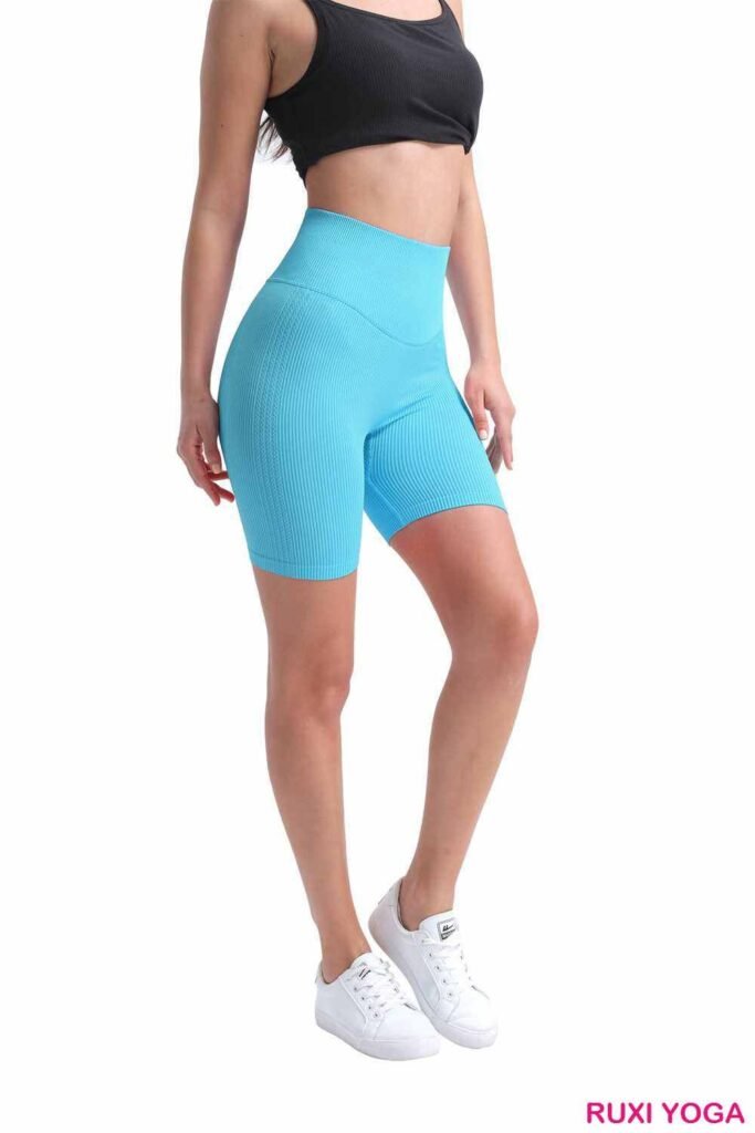 شورت رياضي نسائي بخصر مرتفع وملابس لياقة بدنية RUXI eg3315