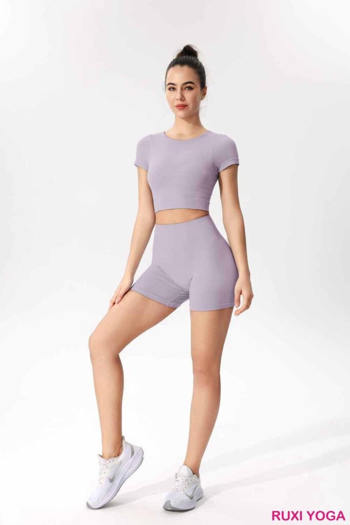 شورت رياضي للجري للنساء باللون الأرجواني RUXI eg3247